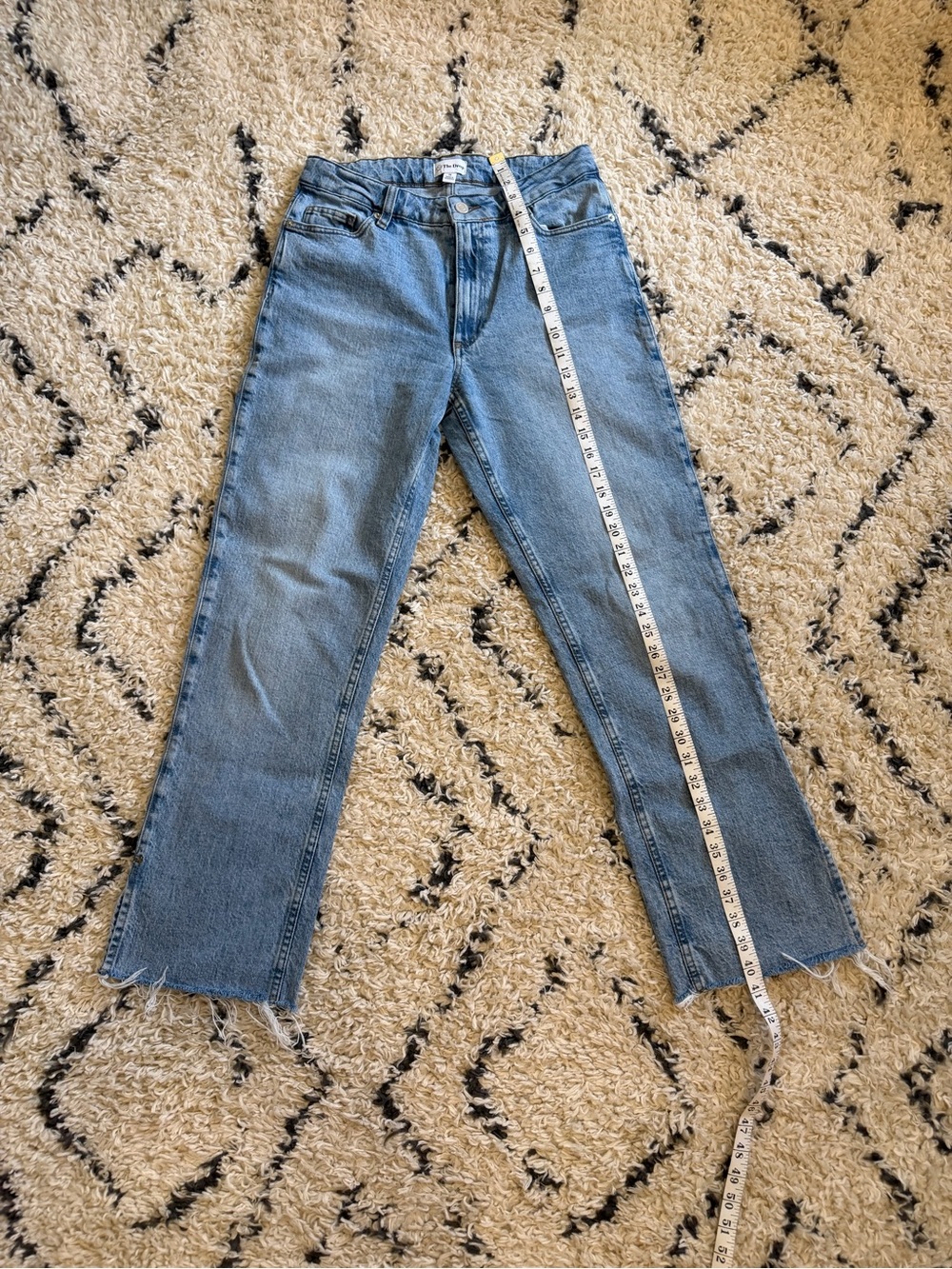The Drop Women's Ian Mid Rise Relaxed Straight Side Slit size 28